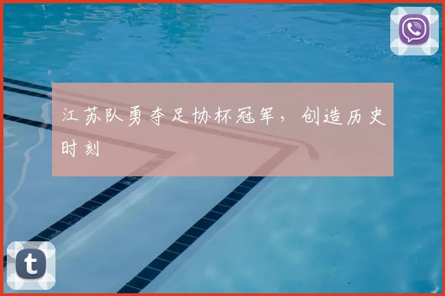 江苏队勇夺足协杯冠军，创造历史时刻